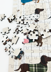 Stylish Sausages is a MasterPiece wooden jigsaw puzzle featuring an adorable line-up of sausage dogs strutting their stuff in various colourful jerseys and scarves, a must-have for dachshund lovers!

Precision-cut from 3mm thick wood and expertly printed, our MasterPiece puzzles offer a tactile and satisfying puzzling experience like no other. This puzzle is perfect for dachshund lovers and anyone looking for a thoughtful gift. 