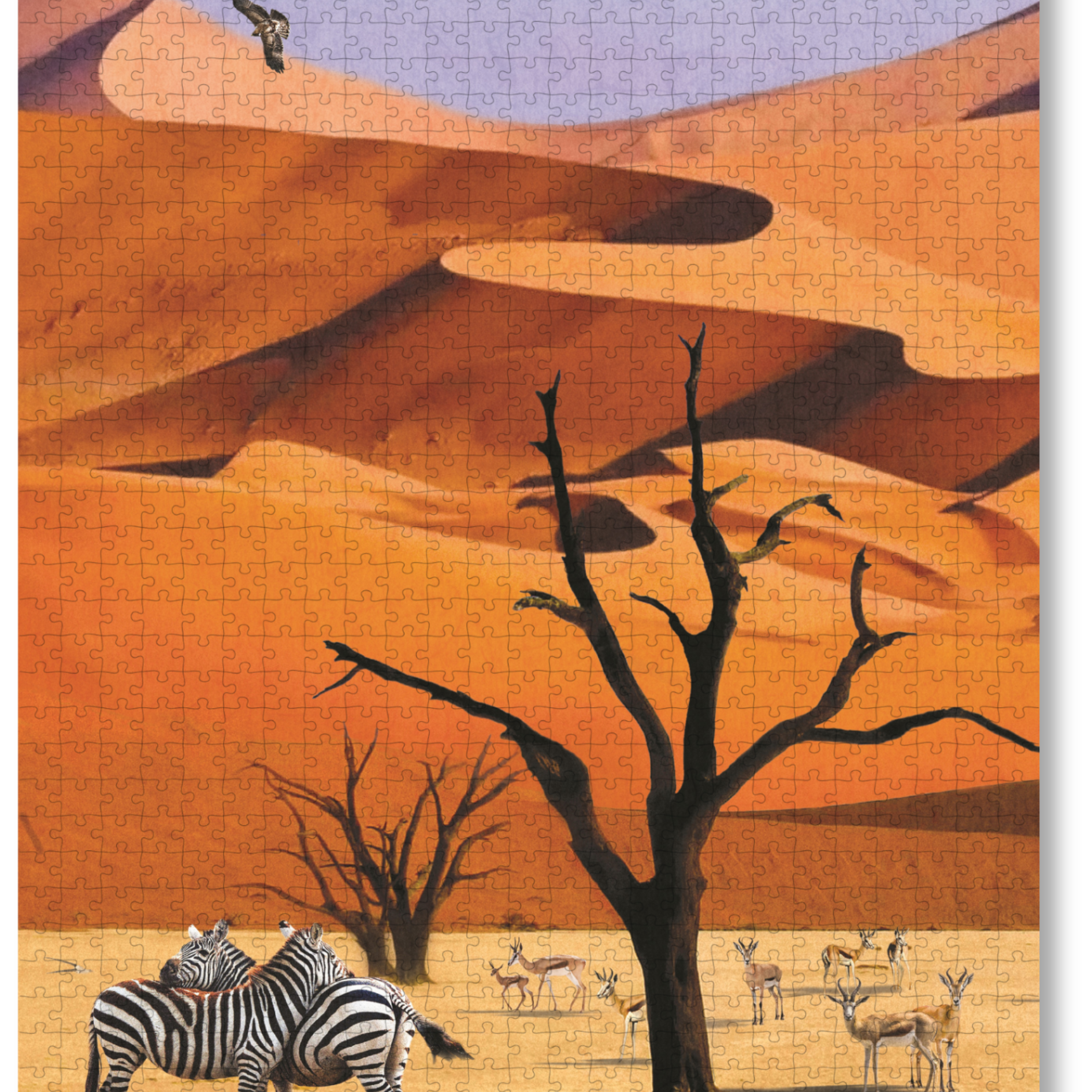 Deadvlei is a MasterPiece wooden jigsaw puzzle from the African Odyssey poster series designed to showcase Africa’s most iconic natural wonders. 
Precision-cut from 3mm thick wood and expertly printed, our MasterPiece puzzles offer a tactile and satisfying puzzling experience like no other. They are perfect for art lovers, nature enthusiasts and anyone looking for a thoughtful gift.
