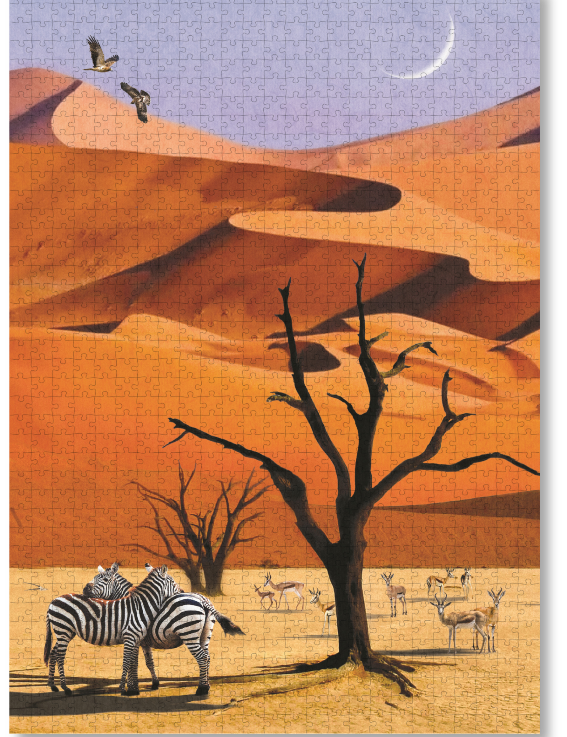 Deadvlei is a MasterPiece wooden jigsaw puzzle from the African Odyssey poster series designed to showcase Africa’s most iconic natural wonders. 
Precision-cut from 3mm thick wood and expertly printed, our MasterPiece puzzles offer a tactile and satisfying puzzling experience like no other. They are perfect for art lovers, nature enthusiasts and anyone looking for a thoughtful gift.