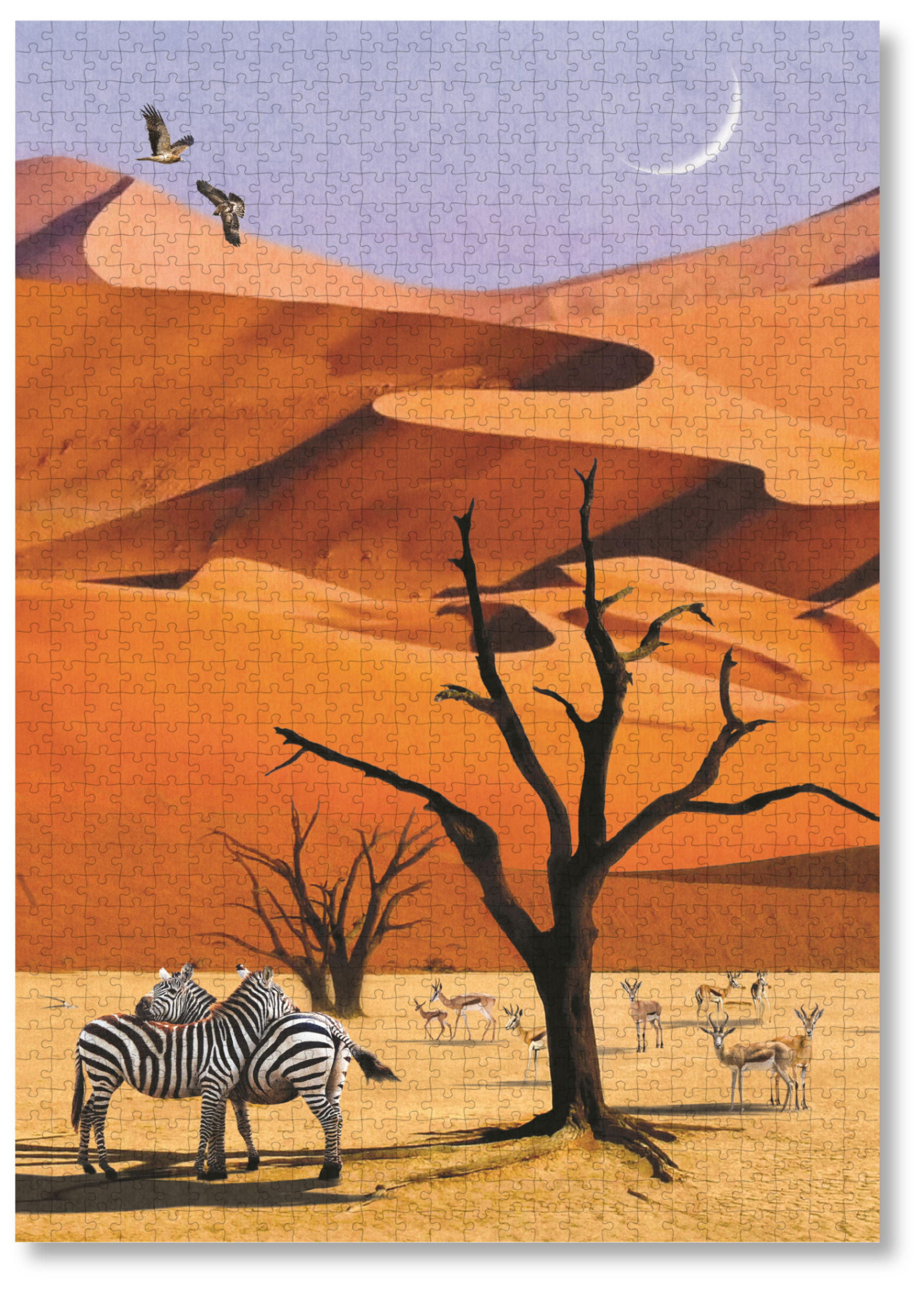 Deadvlei is a MasterPiece wooden jigsaw puzzle from the African Odyssey poster series designed to showcase Africa’s most iconic natural wonders. 
Precision-cut from 3mm thick wood and expertly printed, our MasterPiece puzzles offer a tactile and satisfying puzzling experience like no other. They are perfect for art lovers, nature enthusiasts and anyone looking for a thoughtful gift.