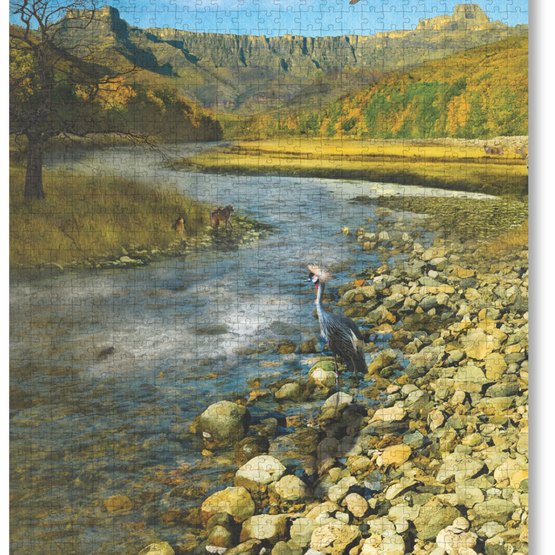 Drakensberg is a MasterPiece wooden jigsaw puzzle from the African Odyssey poster series designed to showcase Africa’s most iconic natural wonders. The Drakensberg Amphitheatre, located in KwaZulu-Natal, South Africa, stretches over 5 km and rises up to 1.2 km high. Precision-cut from 3mm thick wood and expertly printed, our MasterPiece puzzles offer a tactile and satisfying puzzling experience like no other. They are perfect for art lovers, nature enthusiasts and anyone looking for a thoughtful gift.