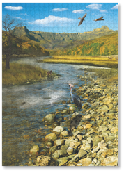 Drakensberg is a MasterPiece wooden jigsaw puzzle from the African Odyssey poster series designed to showcase Africa’s most iconic natural wonders. The Drakensberg Amphitheatre, located in KwaZulu-Natal, South Africa, stretches over 5 km and rises up to 1.2 km high. Precision-cut from 3mm thick wood and expertly printed, our MasterPiece puzzles offer a tactile and satisfying puzzling experience like no other. They are perfect for art lovers, nature enthusiasts and anyone looking for a thoughtful gift.