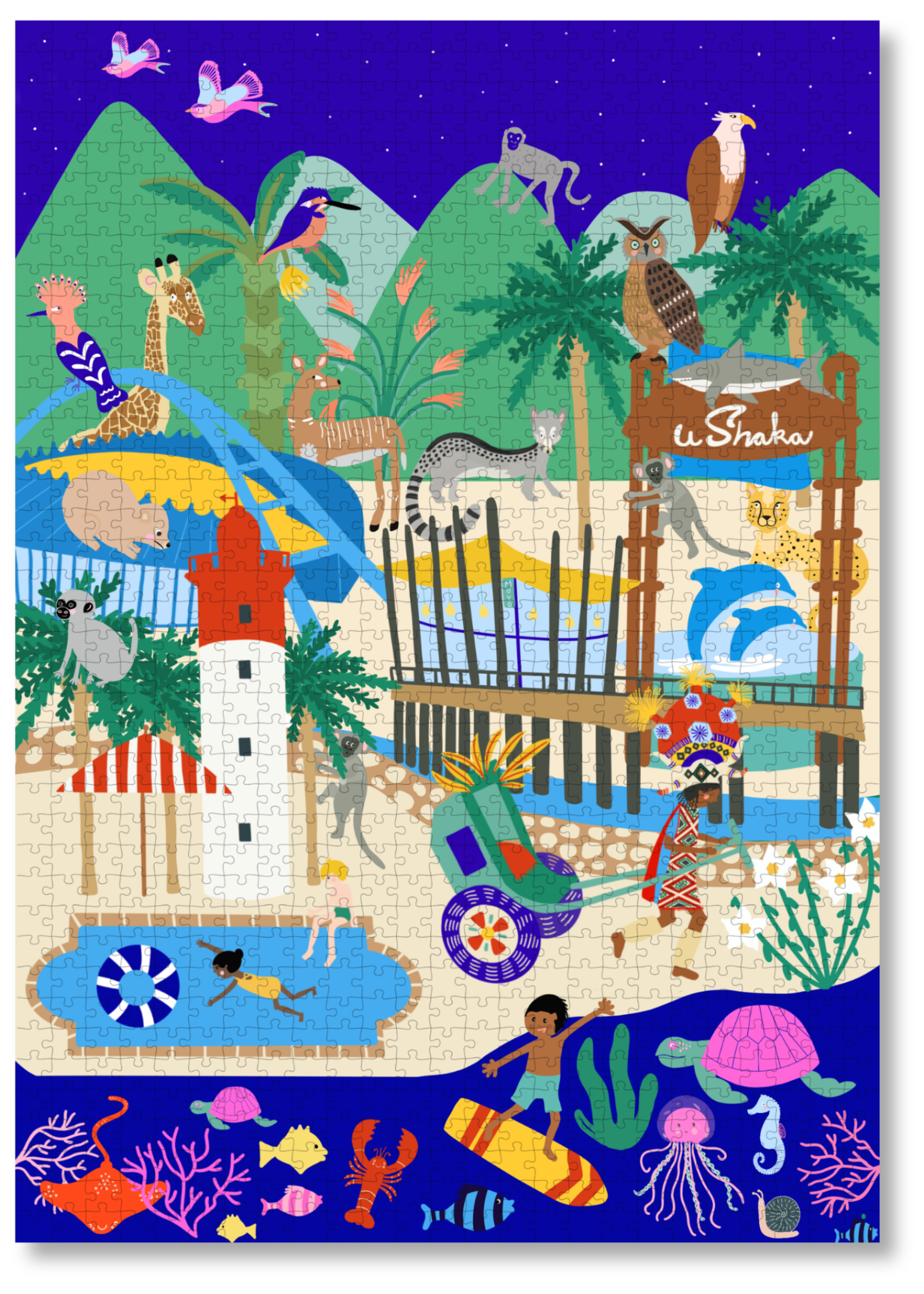 Durban is a MasterPiece wooden jigsaw puzzle that features the iconic landmarks of Durbs. Perfect for adding a touch of South African charm.
Precision-cut from 3mm thick wood and expertly printed, our MasterPiece puzzles offer a tactile and satisfying puzzling experience like no other. They are perfect for art lovers, proud South Africans, tourists and anyone looking for a thoughtful gift. 