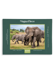 Elephant Family is a wooden jigsaw puzzle featuring a photograph of a herd of elephants.  Perfect for wildlife lovers, nature enthusiasts and gift givers.