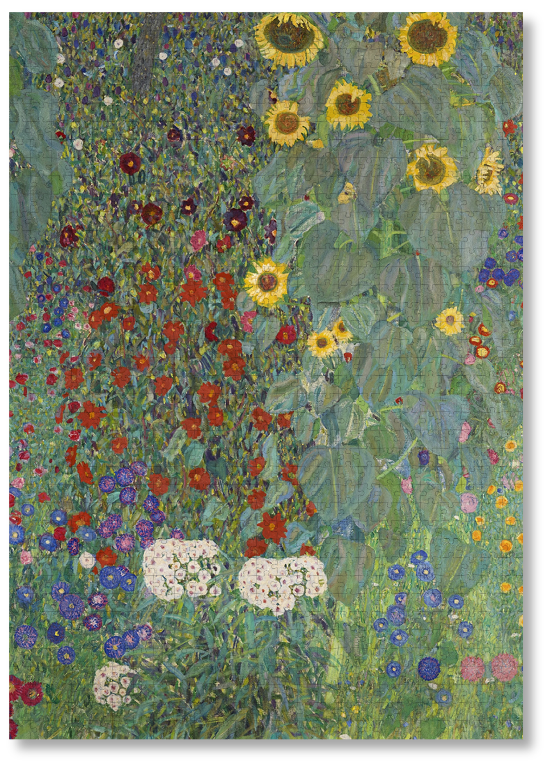 Farm Garden with Sunflowers is a MasterPiece wooden jigsaw puzzle of one of Gustav Klimt’s paintings. This richly detailed painting captures a blooming garden in full colour, showcasing Klimt’s signature style and love for organic beauty.

Precision-cut from 3mm thick wood and expertly printed, our MasterPiece puzzles offer a tactile and satisfying puzzling experience like no other. They are perfect for classic art lovers and anyone looking for a thoughtful gift. 