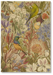 Fynbos Symphony is a MasterPiece wooden jigsaw puzzle that features a stunning nature-inspired illustration that is rich with diverse flora and fauna. Soft, earthy tones create a vintage botanical aesthetic, while vibrant birds and delicate insects bring the scene to life. Precision-cut from 3mm thick wood and expertly printed, our MasterPiece puzzles offer a tactile and satisfying puzzling experience like no other. They are perfect for art lovers, bird lovers and anyone looking for a thoughtful gift.