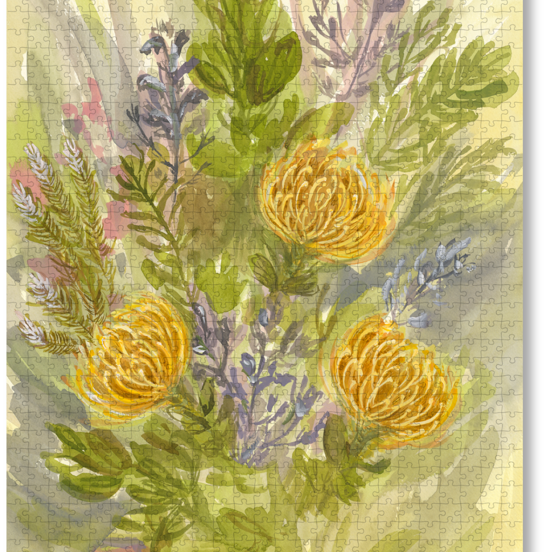 Joy is a MasterPiece wooden jigsaw puzzle that captures the pure joy and beauty of fynbos season. It’s a tribute to the vibrant yellow pincushions and other fynbos species that light up the Western Cape landscape in late winter and spring. Precision-cut from 3mm thick wood and expertly printed, our MasterPiece puzzles offer a tactile and satisfying puzzling experience like no other. They are perfect for art lovers, nature enthusiasts and anyone looking for a thoughtful gift.