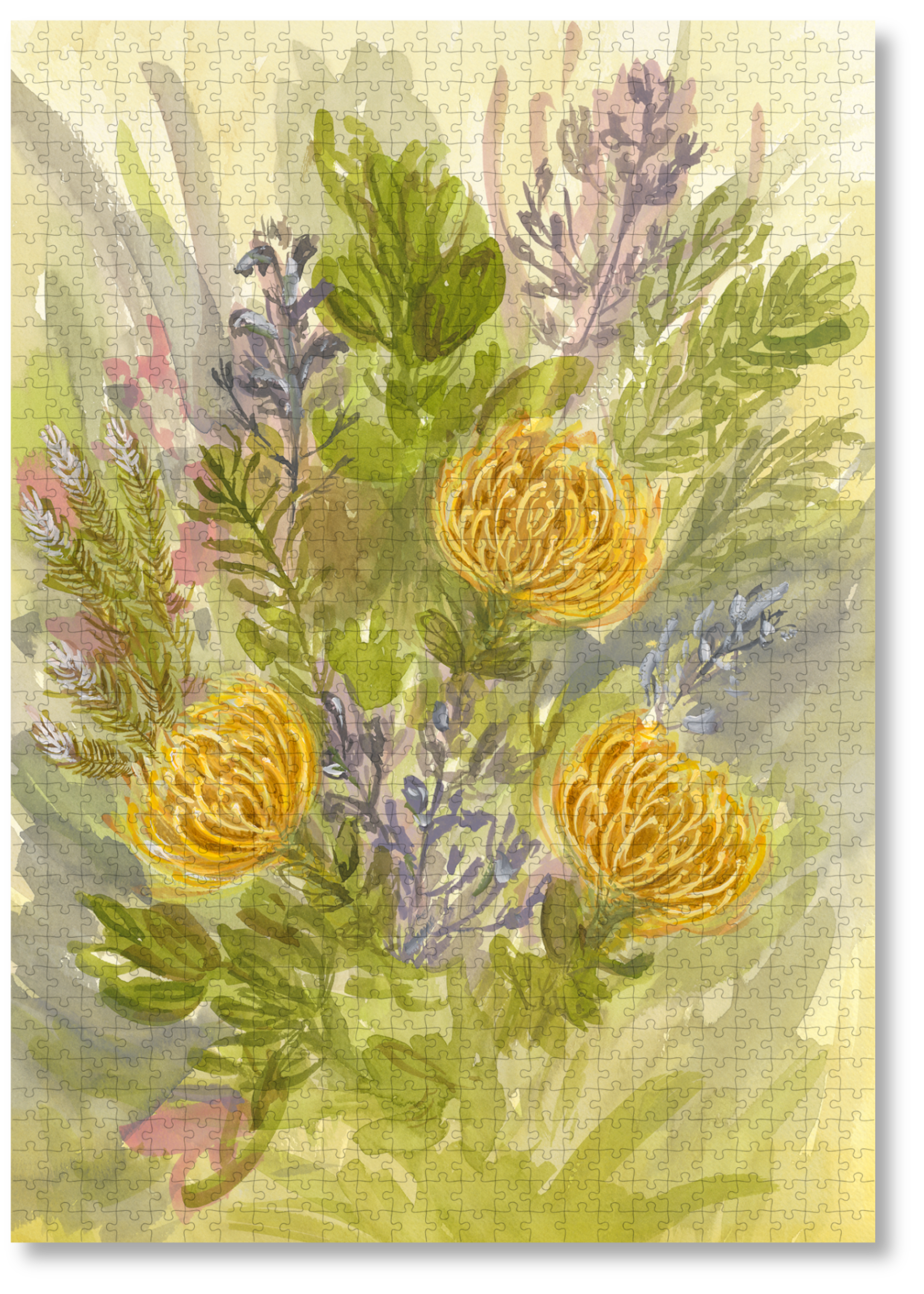 Joy is a MasterPiece wooden jigsaw puzzle that captures the pure joy and beauty of fynbos season. It’s a tribute to the vibrant yellow pincushions and other fynbos species that light up the Western Cape landscape in late winter and spring. Precision-cut from 3mm thick wood and expertly printed, our MasterPiece puzzles offer a tactile and satisfying puzzling experience like no other. They are perfect for art lovers, nature enthusiasts and anyone looking for a thoughtful gift.