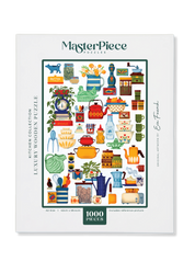 Kitchen Collection is a MasterPiece wooden jigsaw puzzle features a colourful array of vintage kitchenalia that we all remember. Building this puzzle feels like you're rummaging through a well-used cupboard in an eclectic kitchen of the past. Precision-cut from 3mm wood and expertly printed, our MasterPiece puzzles offer a tactile and satisfying puzzling experience like no other. This puzzle is perfect for art lovers, proud South Africans and anyone looking for a thoughtful gift.