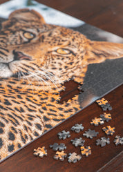 Leopard Portrait is a MasterPiece wooden jigsaw puzzle that features a beautiful portrait photograph of a leopard.

Precision-cut from 3mm thick wood and expertly printed, our MasterPiece puzzles offer a tactile and satisfying puzzling experience like no other. They are perfect for wildlife lovers, nature enthusiasts and anyone looking for a thoughtful gift.
