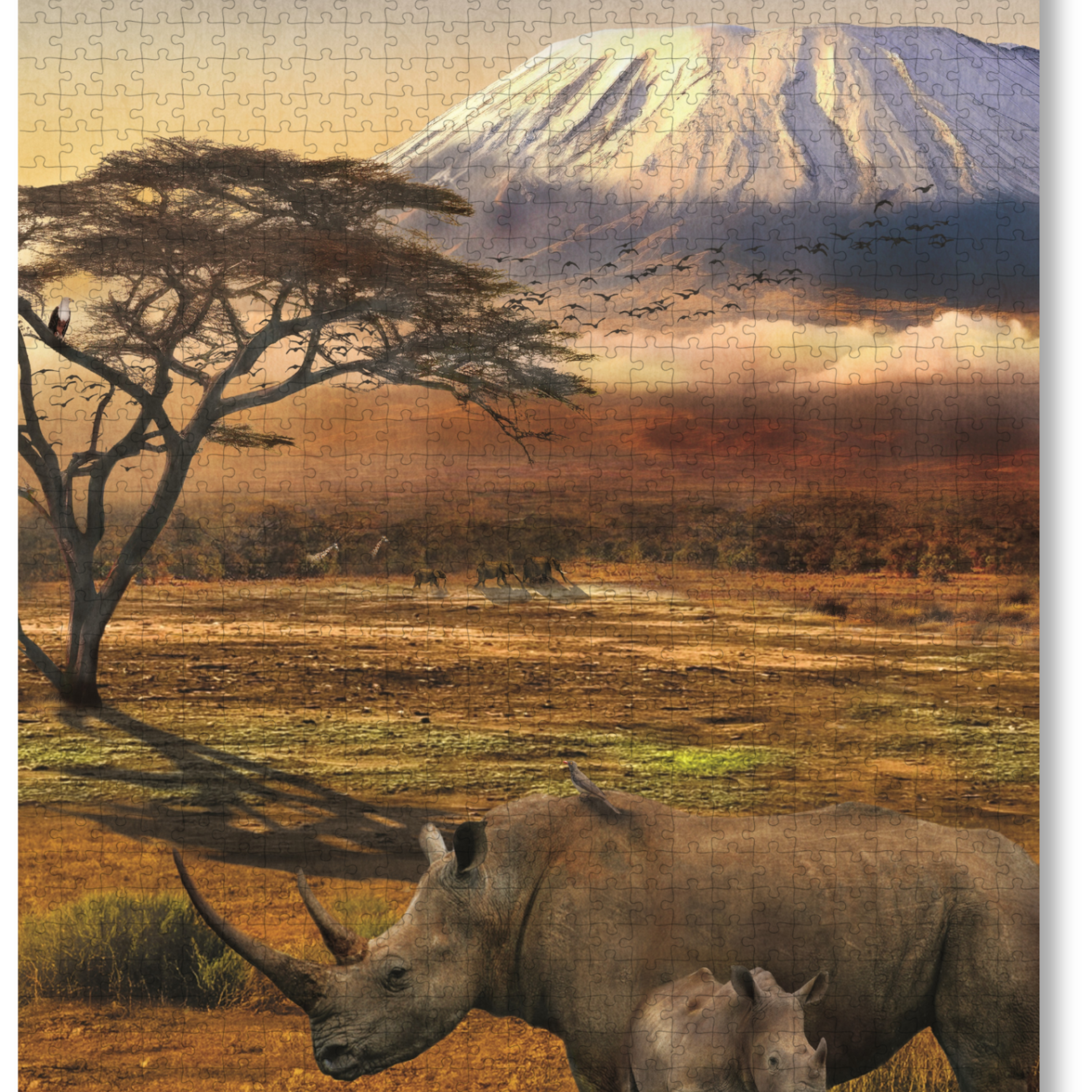 Mount Kilimanjaro is a MasterPiece wooden jigsaw puzzle from the African Odyssey poster series designed to showcase Africa’s most iconic natural wonders. This puzzle showcases Africa’s highest peak, standing at 5 895 meters above sea level. Precision-cut from 3mm thick wood and expertly printed, our MasterPiece puzzles offer a tactile and satisfying puzzling experience like no other. They are perfect for art lovers, nature enthusiasts and anyone looking for a thoughtful gift.