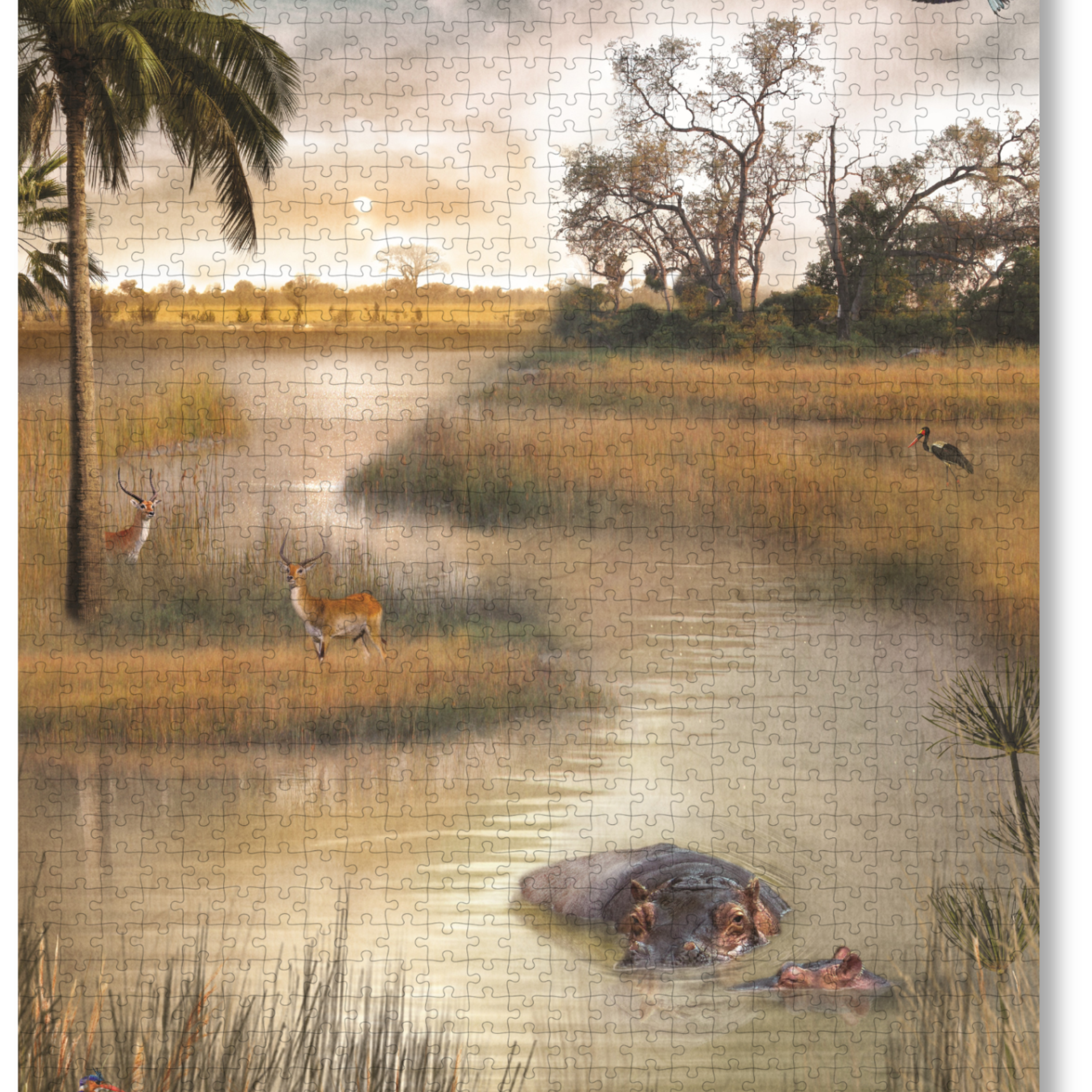 Okavango Delta is a MasterPiece wooden jigsaw puzzle. This design captures the vast wetland in Botswana, renowned for its rich biodiversity and stunning natural beauty. Precision-cut from 3mm thick wood and expertly printed, our MasterPiece puzzles offer a tactile and satisfying puzzling experience like no other. They are perfect for art lovers, nature enthusiasts and anyone looking for a thoughtful gift.