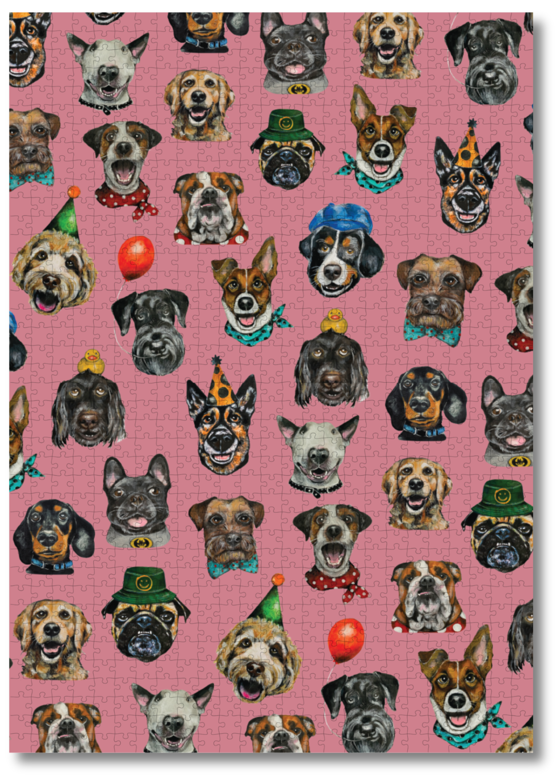 Party Dogs is a MasterPiece wooden jigsaw puzzle that features a playful acrylic artwork of a delightful mix of dog breeds, each sporting fun accessories. Piece together the cheerful chaos, and watch as the charming canine party comes to life.

Precision-cut from 3mm thick wood and expertly printed, our MasterPiece puzzles offer a tactile and satisfying puzzling experience like no other. They are perfect for dog lovers, puzzle enthusiasts and anyone looking for a thoughtful gift. 