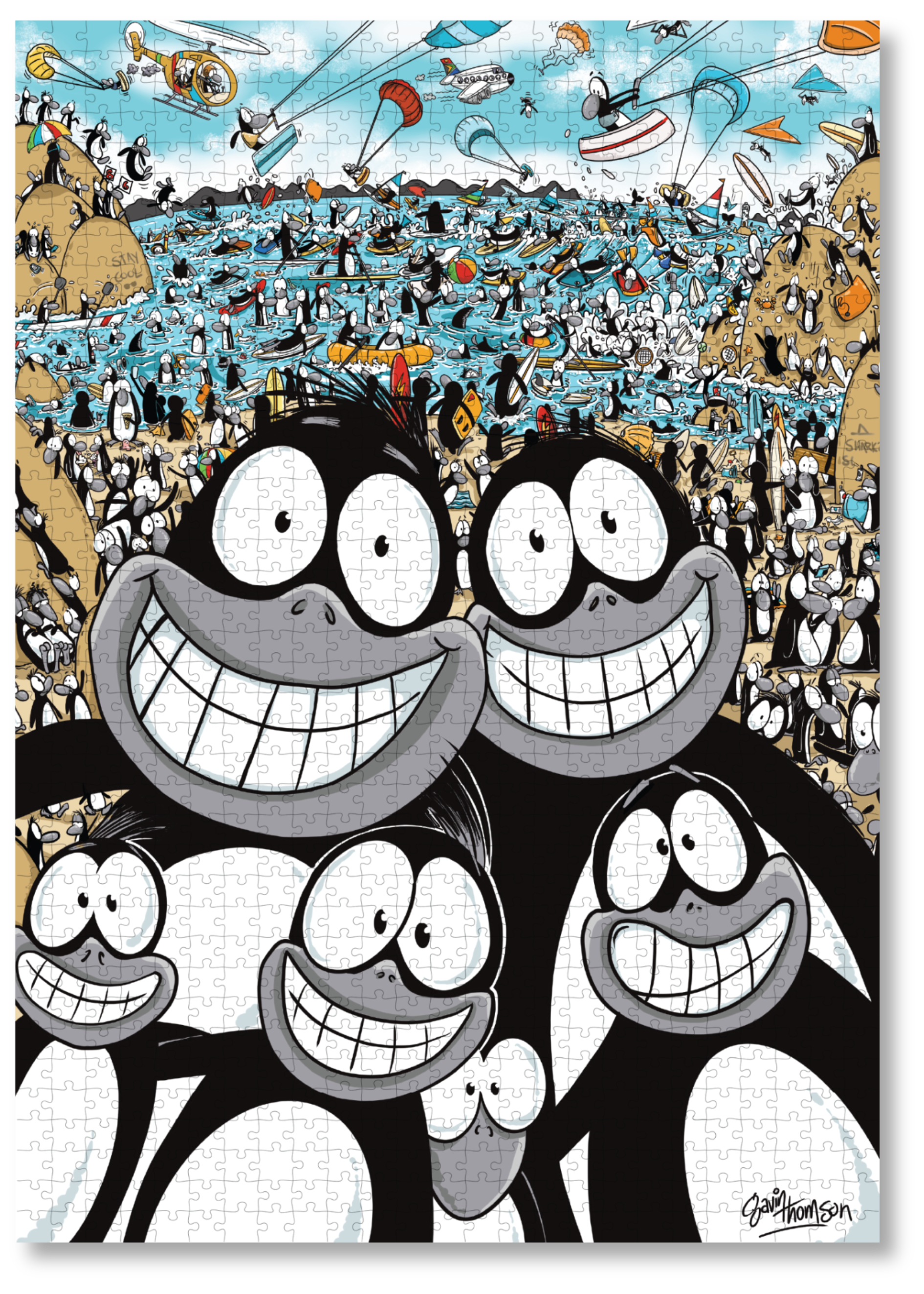 Penguins is a MasterPiece wooden jigsaw puzzle that features Boulders Beach, home to some of South Africa's most beloved residents, the African penguin. Precision-cut from 3mm thick wood and expertly printed, our MasterPiece puzzles offer a tactile and satisfying puzzling experience like no other. They are perfect for art lovers, proud South Africans, tourists and anyone looking for a thoughtful gift.