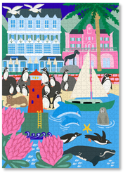 Simon's Town Penguins is a MasterPiece wooden jigsaw puzzle of a vibrant, captivating illustration celebrating the African penguins native to Simon’s Town, South Africa. Precision-cut from 3mm thick wood and expertly printed, our MasterPiece puzzles offer a tactile and satisfying puzzling experience like no other. They are perfect for art lovers, proud South Africans, tourists and anyone looking for a thoughtful gift. 