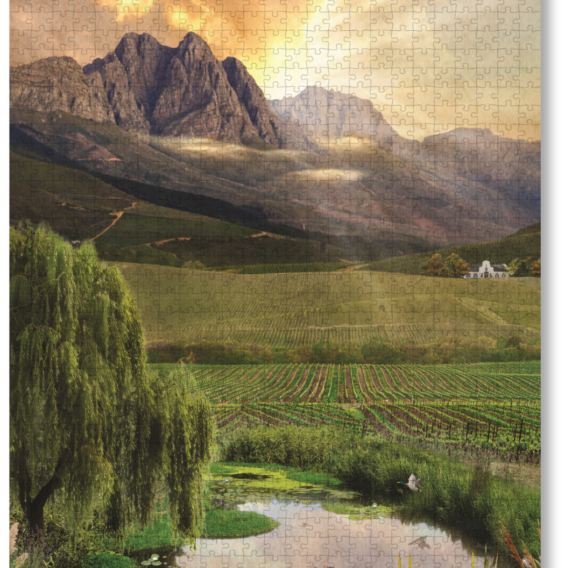 Stellenbosch is a MasterPiece wooden jigsaw puzzle from the African Odyssey poster series designed to showcase Africa’s most iconic natural wonders. This design captures one of the country's oldest towns renowned wine region. Precision-cut from 3mm thick wood and expertly printed, our MasterPiece puzzles offer a tactile and satisfying puzzling experience like no other. They are perfect for art lovers, nature enthusiasts and anyone looking for a thoughtful gift.