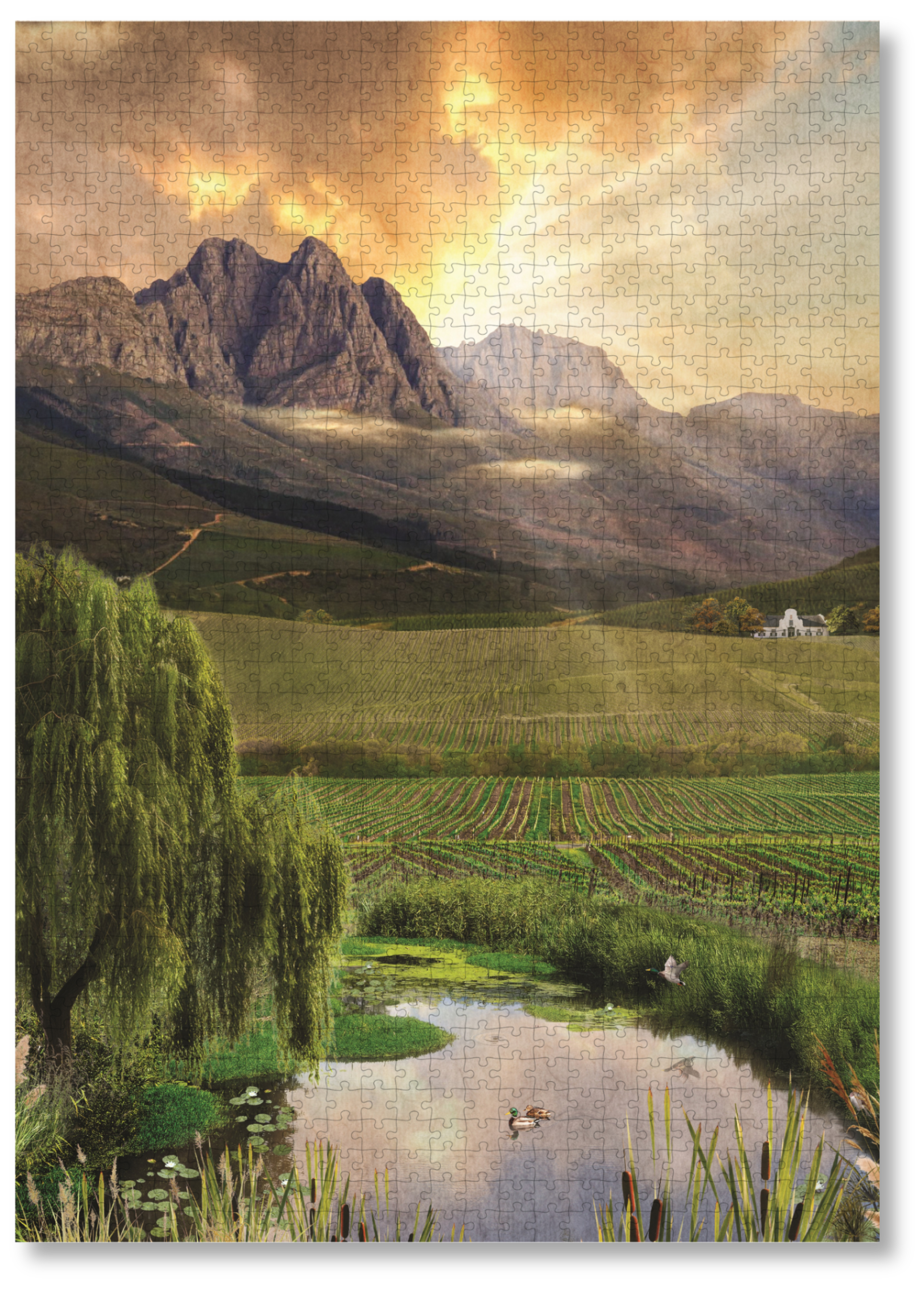 Stellenbosch is a MasterPiece wooden jigsaw puzzle from the African Odyssey poster series designed to showcase Africa’s most iconic natural wonders. This design captures one of the country's oldest towns renowned wine region. Precision-cut from 3mm thick wood and expertly printed, our MasterPiece puzzles offer a tactile and satisfying puzzling experience like no other. They are perfect for art lovers, nature enthusiasts and anyone looking for a thoughtful gift.