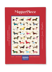 Stylish Sausages is a MasterPiece wooden jigsaw puzzle featuring an adorable line-up of sausage dogs strutting their stuff in various colourful jerseys and scarves, a must-have for dachshund lovers!

Precision-cut from 3mm thick wood and expertly printed, our MasterPiece puzzles offer a tactile and satisfying puzzling experience like no other. This puzzle is perfect for dachshund lovers and anyone looking for a thoughtful gift. 