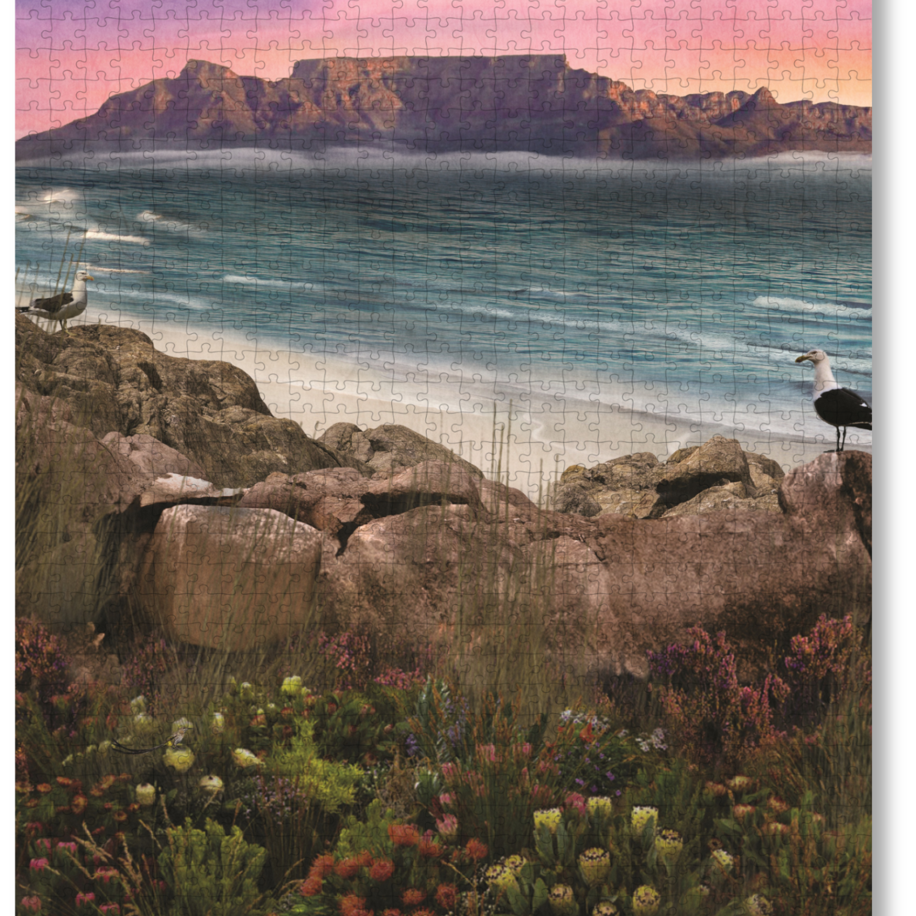 Table Mountain is a MasterPiece wooden jigsaw puzzle from the African Odyssey poster series designed to showcase Africa’s most iconic natural wonders. This design captures the iconic flat-topped mountain overlooking Cape Town, South Africa. Precision-cut from 3mm thick wood and expertly printed, our MasterPiece puzzles offer a tactile and satisfying puzzling experience like no other. They are perfect for art lovers, nature enthusiasts and anyone looking for a thoughtful gift.