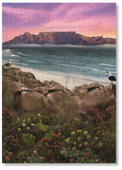 Table Mountain is a MasterPiece wooden jigsaw puzzle from the African Odyssey poster series designed to showcase Africa’s most iconic natural wonders. This design captures the iconic flat-topped mountain overlooking Cape Town, South Africa. Precision-cut from 3mm thick wood and expertly printed, our MasterPiece puzzles offer a tactile and satisfying puzzling experience like no other. They are perfect for art lovers, nature enthusiasts and anyone looking for a thoughtful gift.