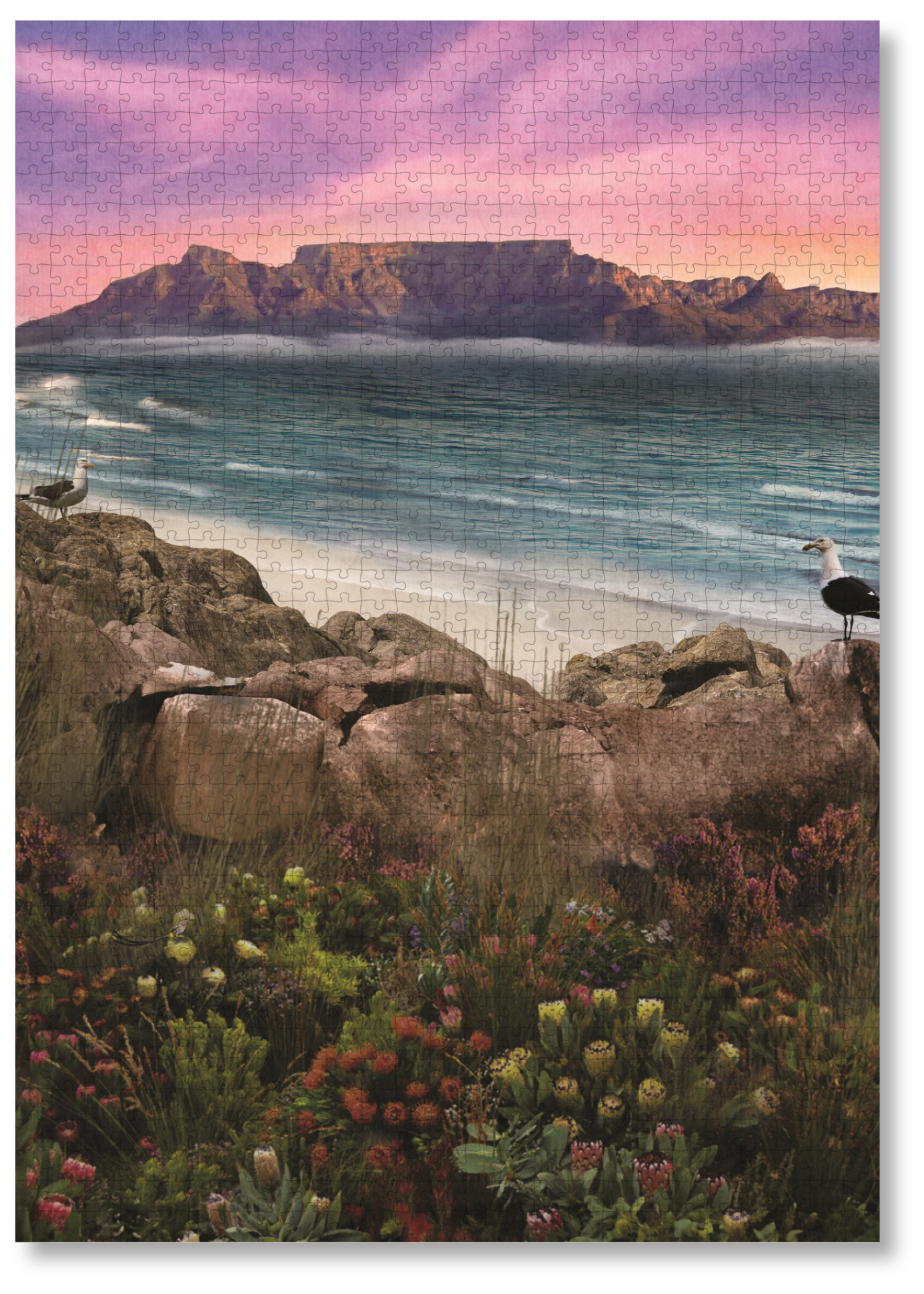 Table Mountain is a MasterPiece wooden jigsaw puzzle from the African Odyssey poster series designed to showcase Africa’s most iconic natural wonders. This design captures the iconic flat-topped mountain overlooking Cape Town, South Africa. Precision-cut from 3mm thick wood and expertly printed, our MasterPiece puzzles offer a tactile and satisfying puzzling experience like no other. They are perfect for art lovers, nature enthusiasts and anyone looking for a thoughtful gift.