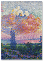 The Pink Cloud is a MasterPiece wooden jigsaw puzzle of a serene landscape featuring a soft, glowing sky. This artwork captures Henri-Edmond Cross’s expressive use of colour and atmosphere.

Precision-cut from 3mm thick wood and expertly printed, our MasterPiece puzzles offer a tactile and satisfying puzzling experience like no other. They are perfect for classic art lovers and anyone looking for a thoughtful gift. 