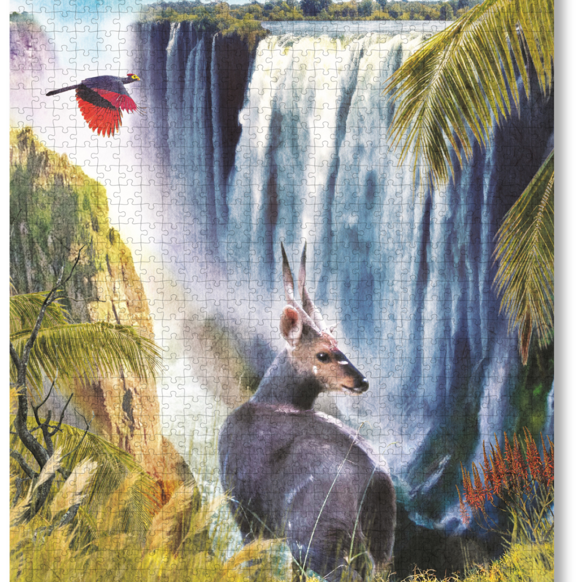 Victoria Falls is a MasterPiece wooden jigsaw puzzle from the African Odyssey poster series designed to showcase Africa’s most iconic natural wonders. This design captures one of the world’s largest waterfalls, on the border of Zambia and Zimbabwe. Precision-cut from 3mm thick wood and expertly printed, our MasterPiece puzzles offer a tactile and satisfying puzzling experience like no other. They are perfect for art lovers, nature enthusiasts and anyone looking for a thoughtful gift.