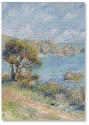 View At Guernsey is a MasterPiece wooden jigsaw puzzle of an Impressionist artwork, by Pierre-Auguste Renoir, that captures the Channel Island's picturesque coastal landscape, depicting rolling hills, lush greenery and the shimmering blue sea.  

Precision-cut from 3mm wood and expertly printed, our MasterPiece puzzles offer a tactile and satisfying puzzling experience like no other. They are perfect for classic art lovers and anyone looking for a thoughtful gift.