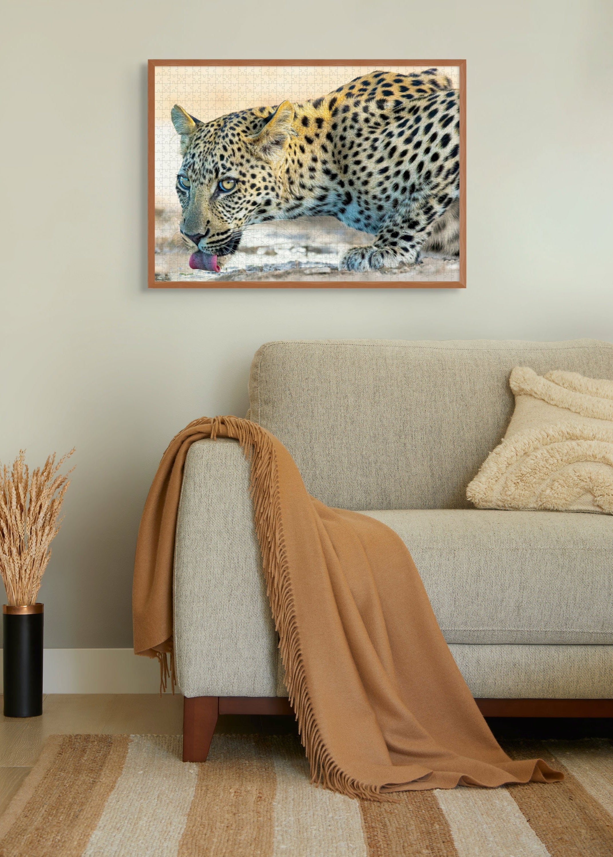Whiskers And Water is a MasterPiece wooden jigsaw puzzle that features a beautiful photograph of a leopard drinking at the water's edge.

Precision-cut from 3mm wood and expertly printed, our MasterPiece puzzles offer a tactile and satisfying puzzling experience like no other. They are perfect for wildlife lovers, nature enthusiasts and anyone looking for a thoughtful gift.
