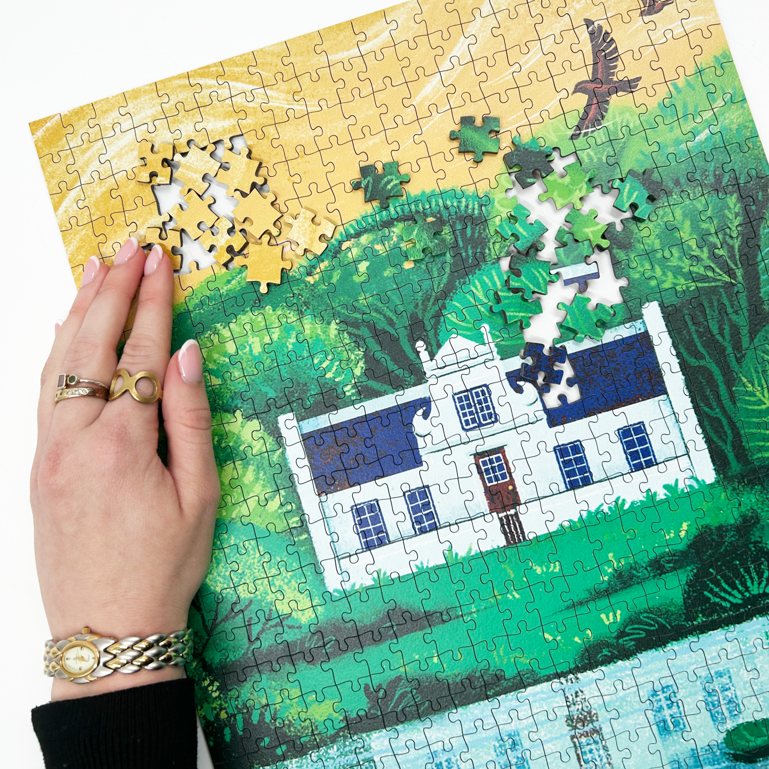A MasterPiece luxury wooden puzzle of Zevenwacht Wine Estate in Stellenbosch, South Africa. Great for a keep-sake, heirloom, gift ideas and even wall art or home decor if framed.